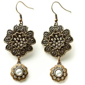 🆕Kelly Rae Roberts Boho Bronze Flower Earrings NWT